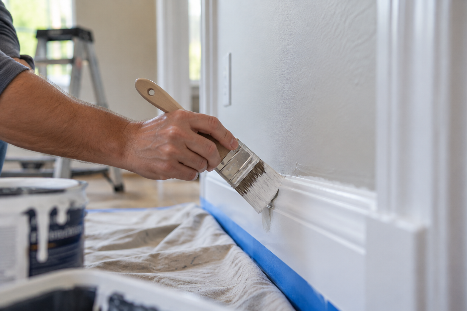 A person doing painting home repair