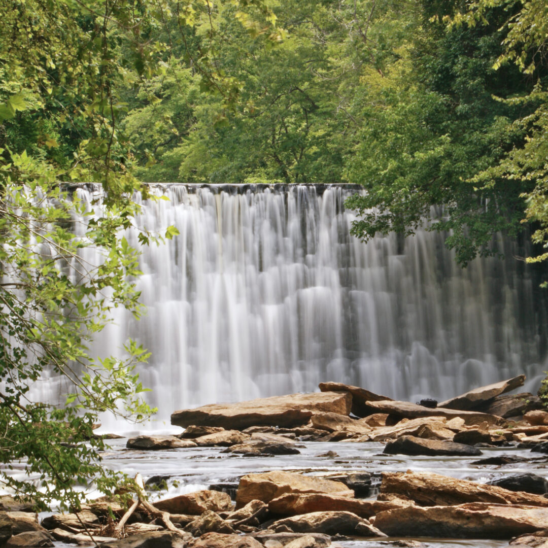 Waterfall at Vickery Creek Mill Dam Georgia