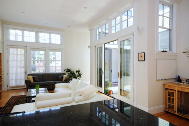 Sunny home interior of open plan apartment Sunny home interior of open plan apartment