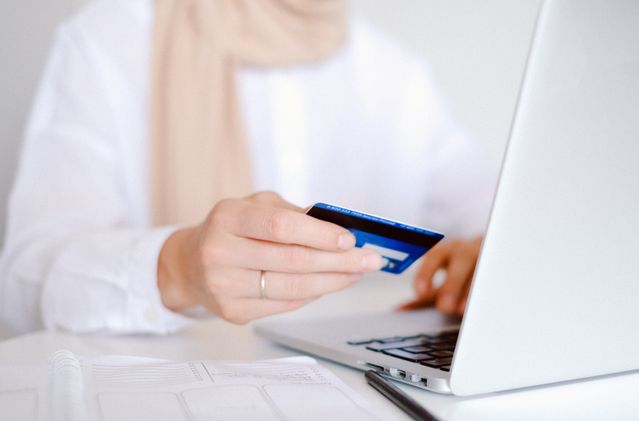 a person making an online payment