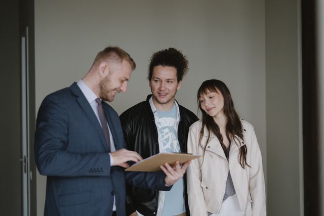 a landlord and tenants having a conversation
