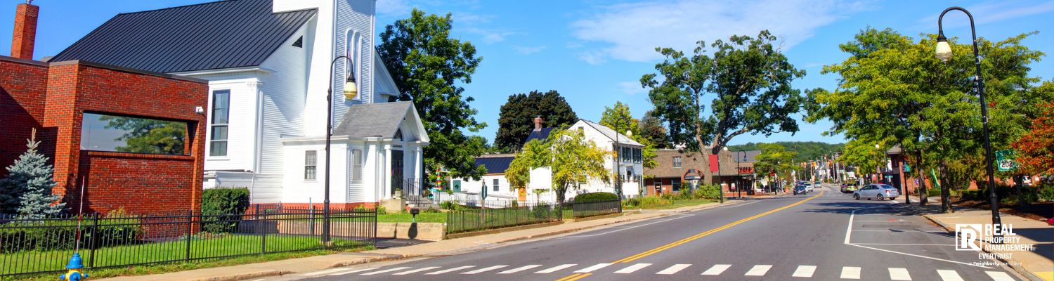 Local introductory image welcoming visitors to Real Property Management Evertrust