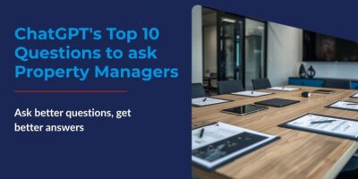 RPM Blue Sky blog thumbnail reading ChatGPT's Top 10 Questions Asked by Owners with a professional conference room background and navy brand colors.