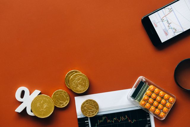 coins and a calculator