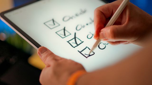 checklist on a tablet