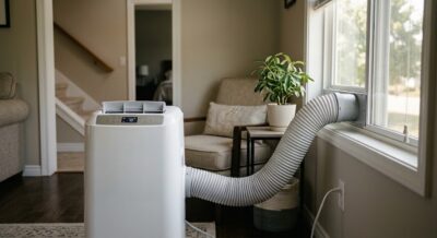 A portable AC helps when the central air system is down.