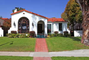 Suburban house in Manhattan Beach on a sunny day