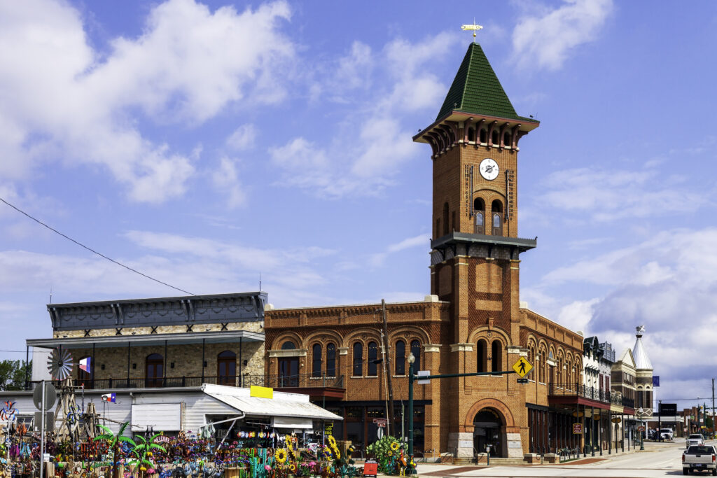 Historic Downtown Grapevine Texas with its collection of unique hops and its amazing convention center and visitor's bureau
