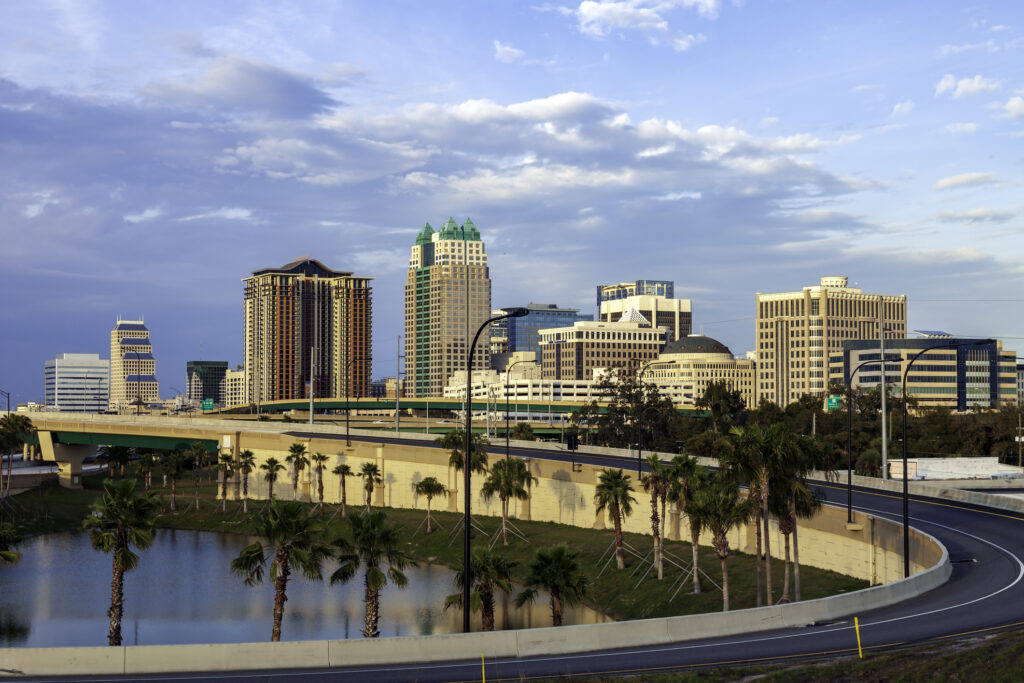 Early morning view of the Orlando Florida Skyline