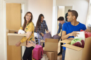 A group of students excitedly move into a rental home as subletters.
