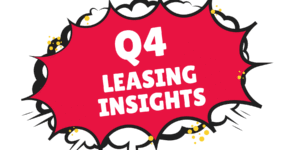Comic style image with Q4 leasing insight text